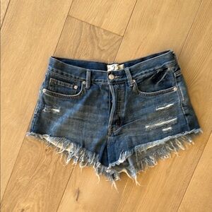 Free People Denim Distressed Women Shorts Size 27